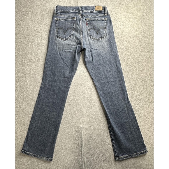 Levis 529 Jeans Womens 6 Medium Blue Curvy Boot Cut Stretch Denim Distressed - Picture 1 of 14